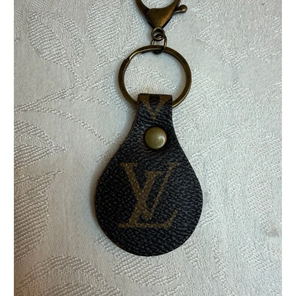 Keychain Key Holder Clip Chain Bag Charm Monogram Reworked Upcyled Vintage Y2K